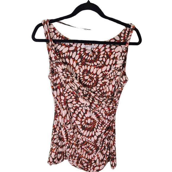 Kenneth Cole Faux Wrap Orange Brown Sleeveless Women's Small - Picture 1 of 5